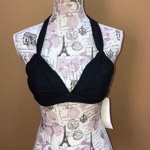 Badgley Mischka Black Bikini Top 12 NEW